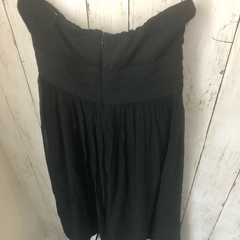 J. Crew Black Strapless Chiffon‎ Silk Dress 2 - Picture 8 of 9